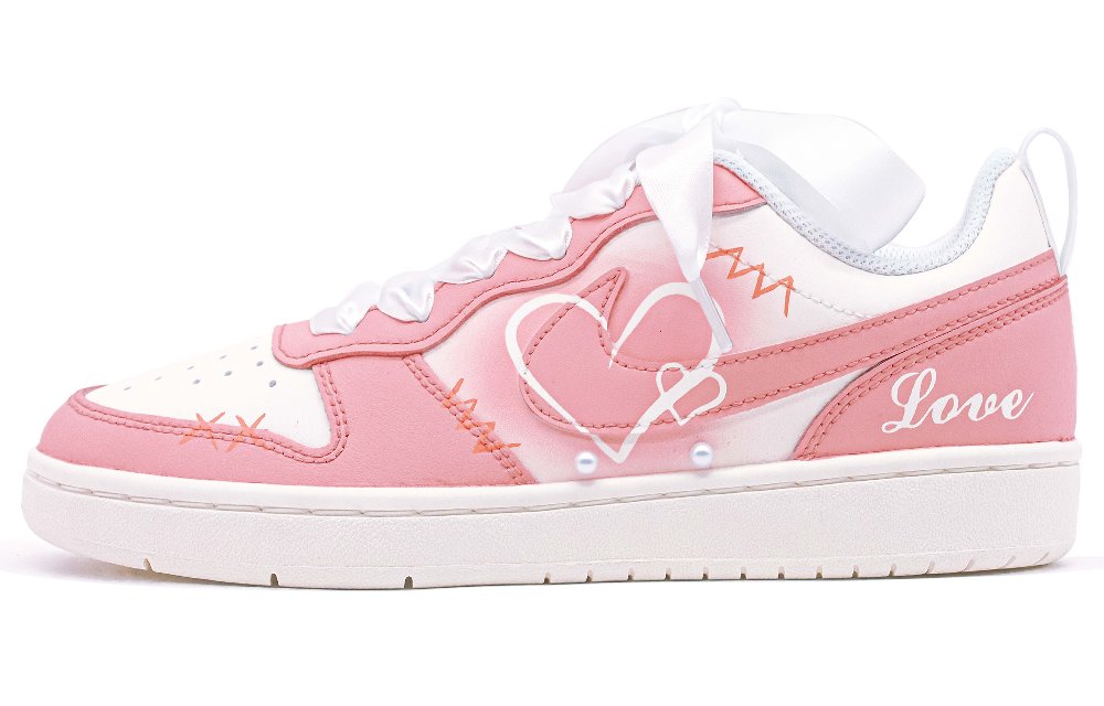 Nike Court Borough Crow-Made Sea Salt Chiffon Pink Shades Fresh Atmospheric Low-Top Skateboard Shoes Women's Pink White