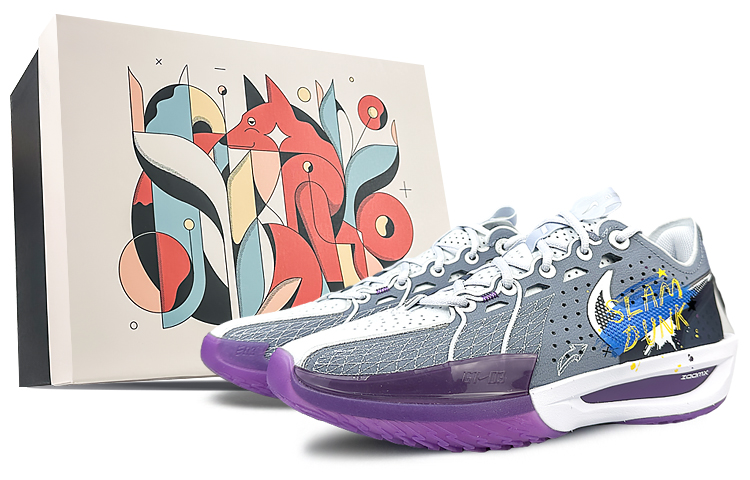 Nike Air Zoom G.T. Cut 3 Cushioning Anti-Slip And Wear-Resistant Low-Top Basketball Shoes Unisex Blue Gray