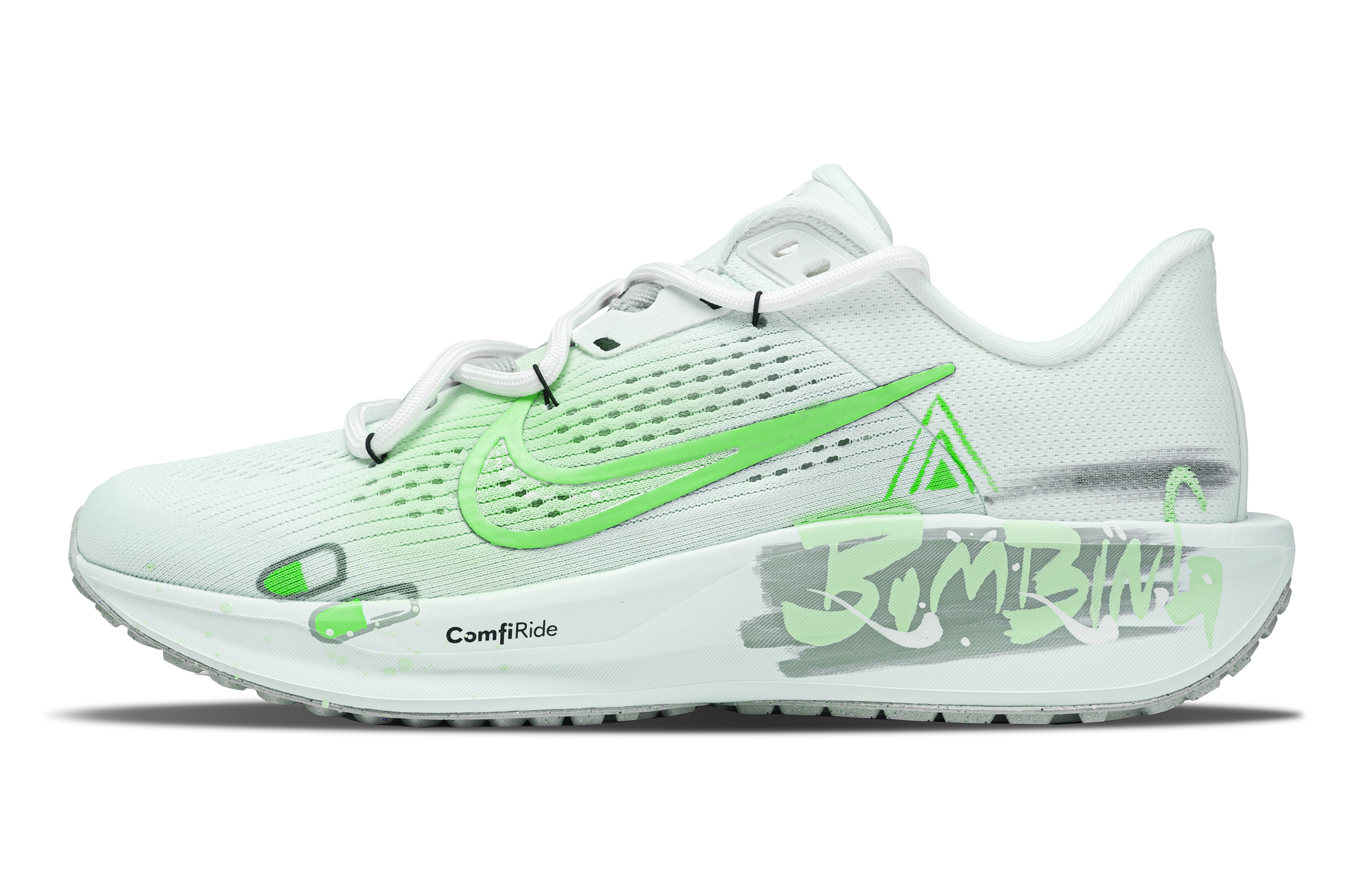Nike Quest 6 Cushioning, Breathable, Lightweight Low top Casual Sprint Running Shoes Unisex White Green