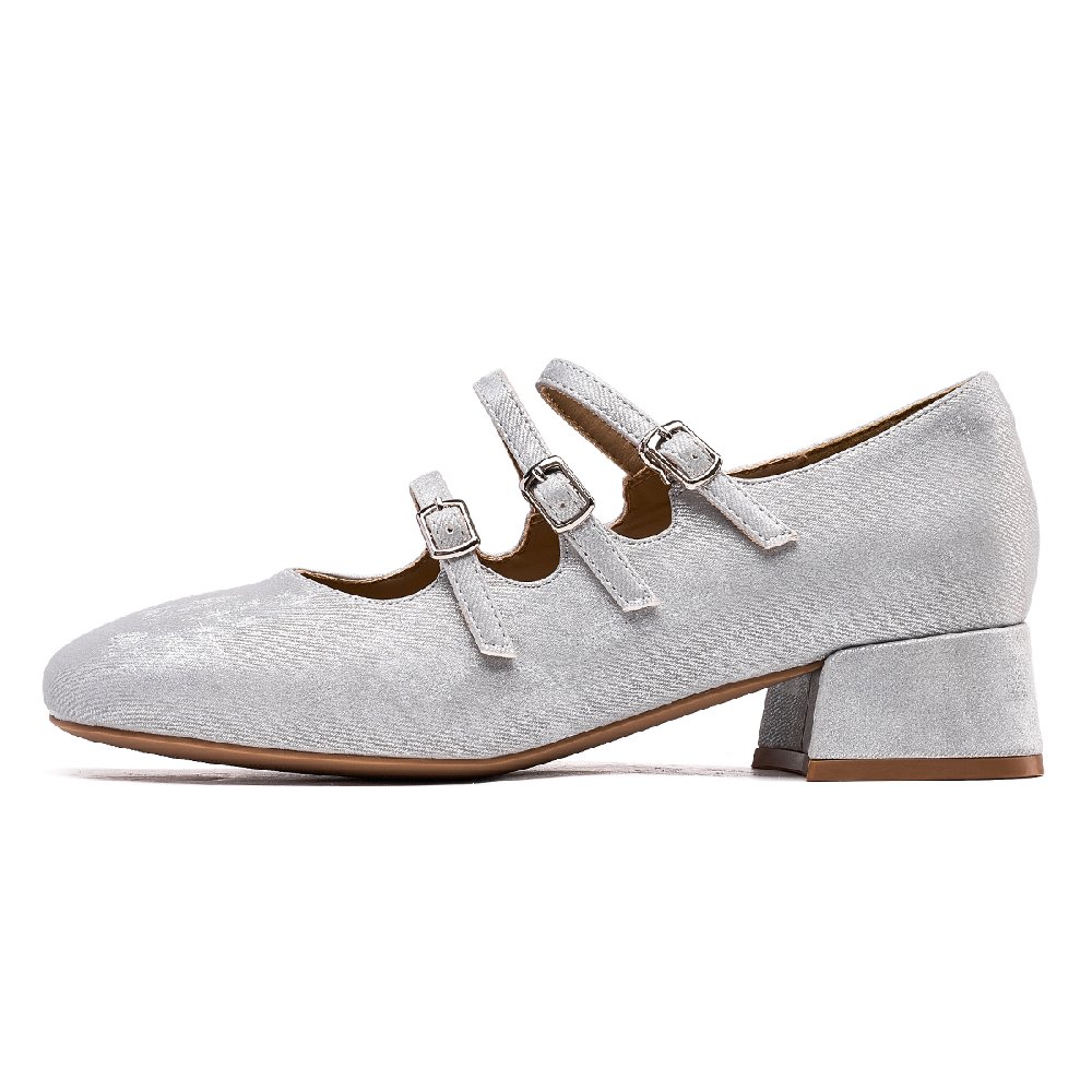 EBLAN Mary Jane Shoes Women's Silver