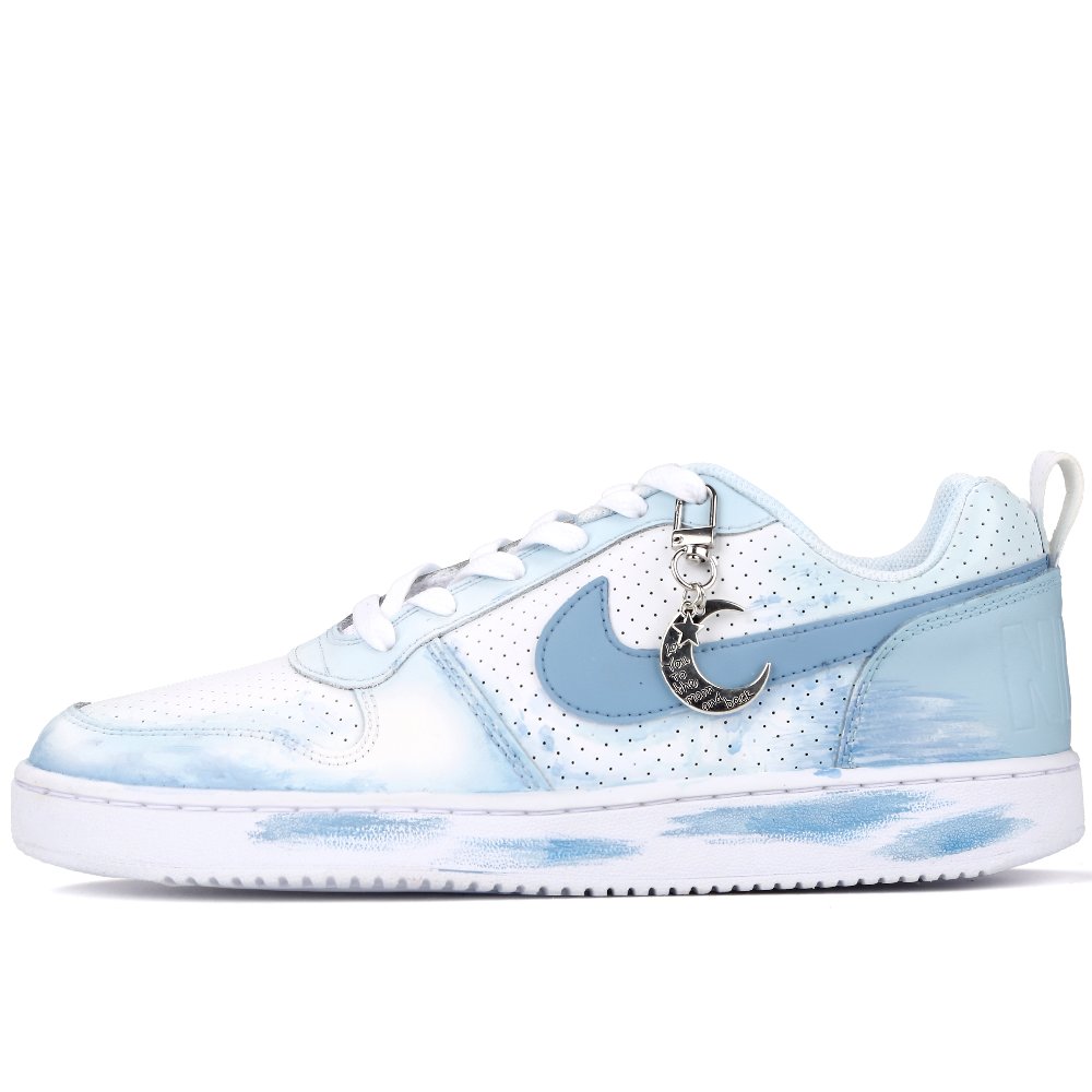 Nike Court Borough Skateboard Shoes Men Low Top Blue/White