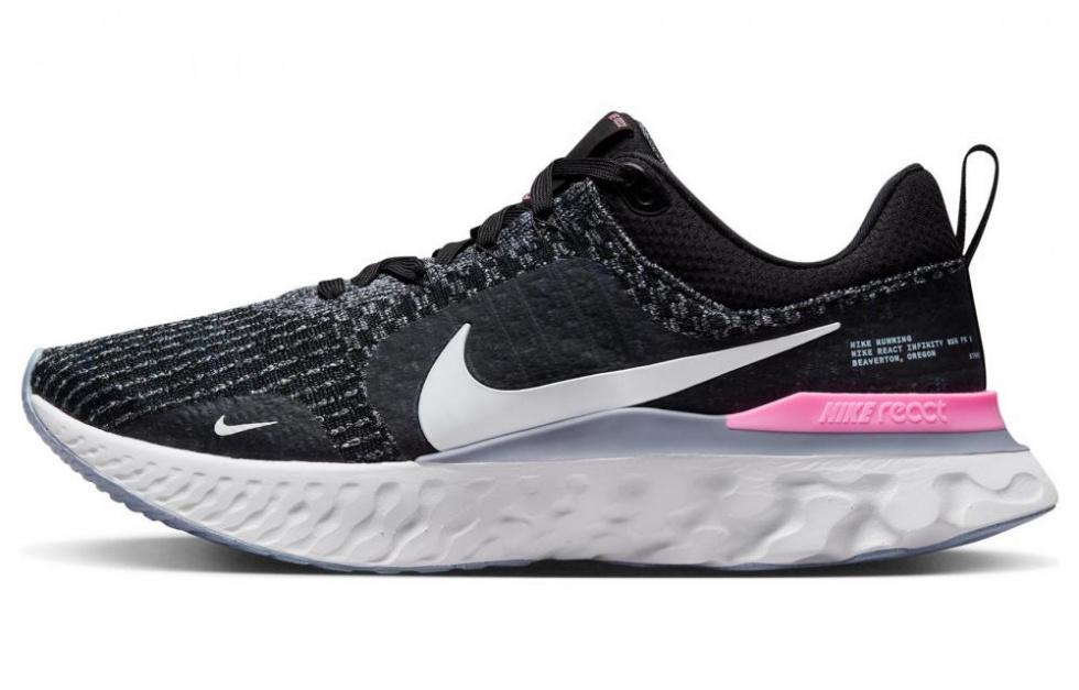 Nike React Infinity Run Black Football Grey Pink