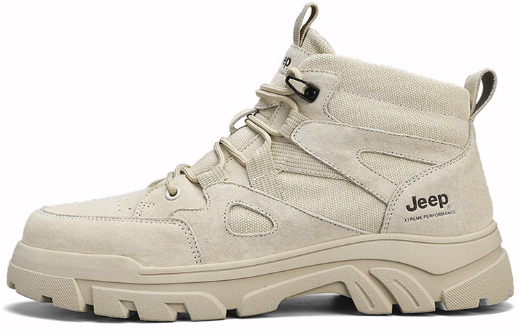 Jeep Anti Slip Wear Resistant High Top Casual Shoes Men's Sand
