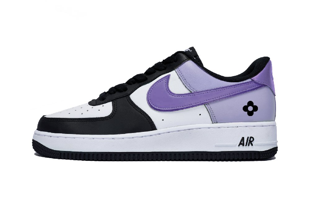 Nike Air Force 1 Rose Taro Slip Resistant Low Top Skateboard Shoes Men's White Purple