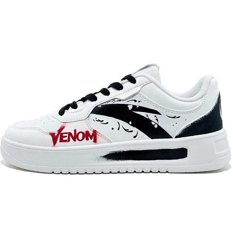 Anta Life Collection Venom Anti Slip Wear Resistant Low Top Skateboard Shoes Women's Black White Red