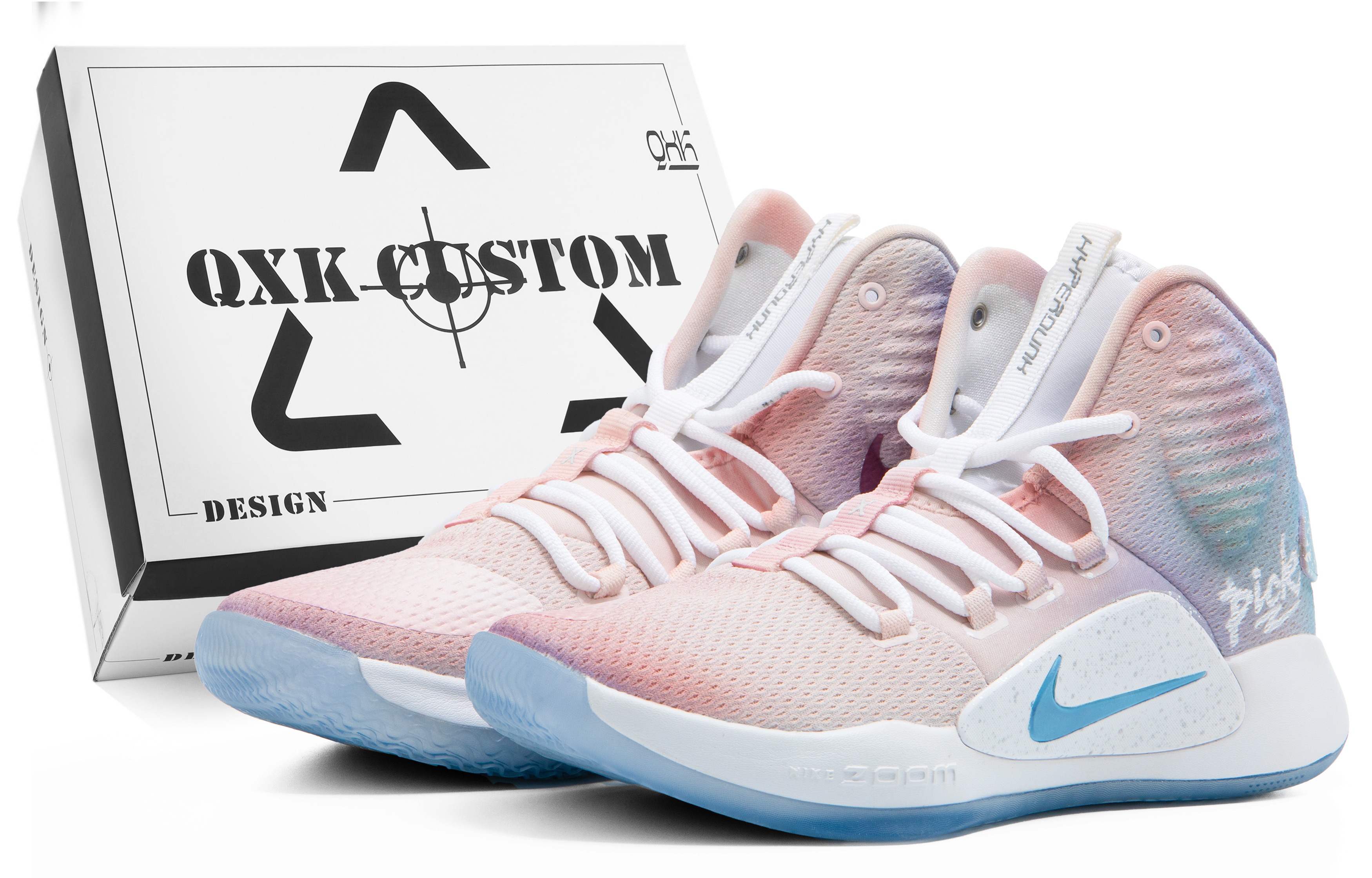 Nike Hyperdunk X Basketball Shoes Men's High top Pink/Blue