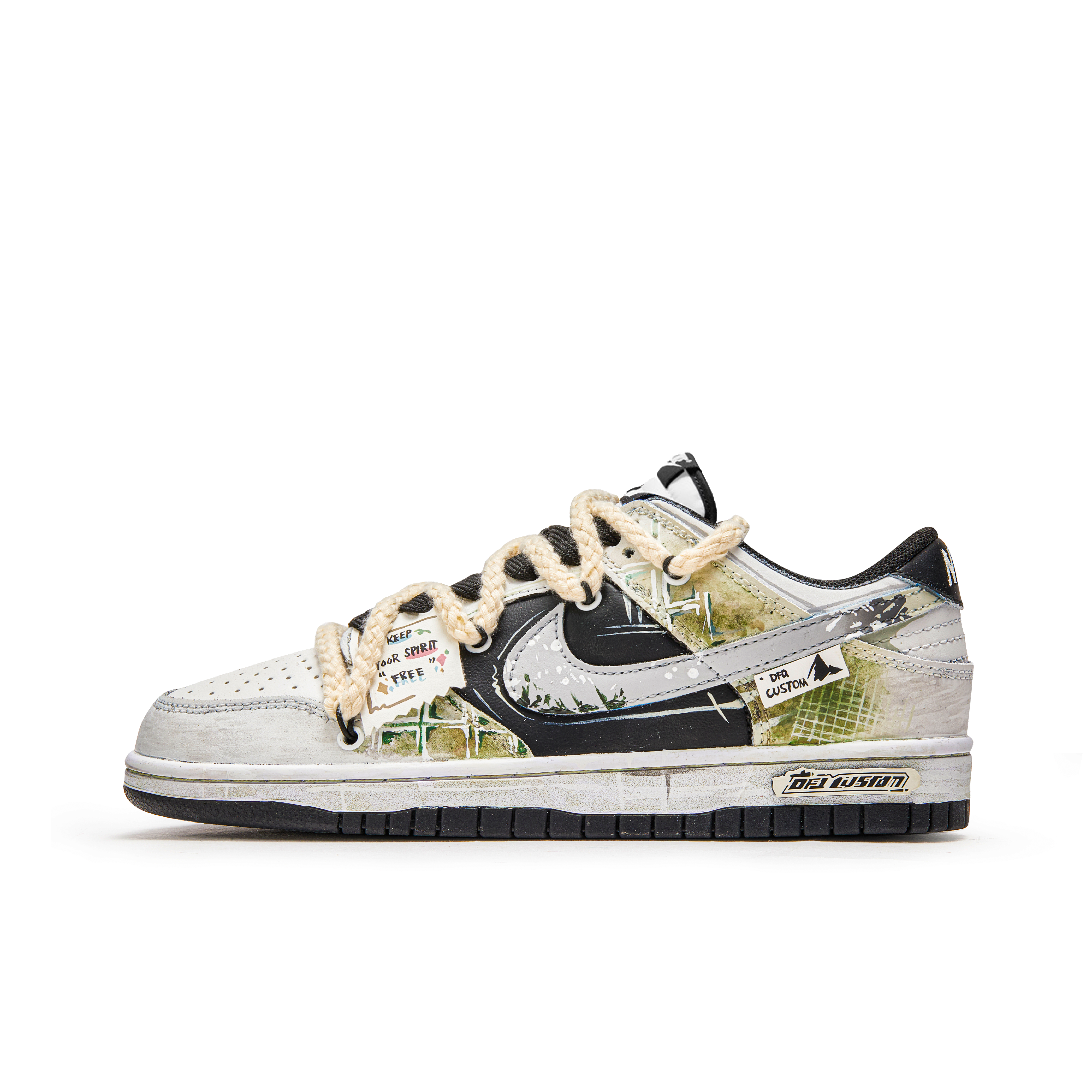 Nike Dunk Box, Green Cover Cushioning Quick Dry Abrasion Resistant Balance Low top Skateboard Shoes Unisex Green Black