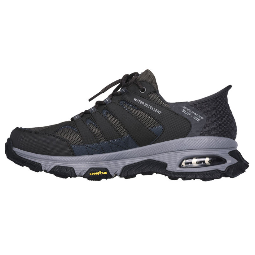 Skechers Cushioning Wear-Resistant Low-Top Running Shoes Men's Gray Black