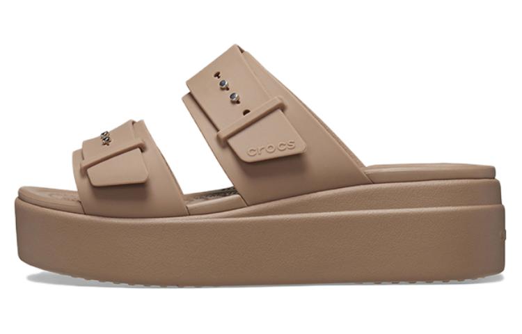 Crocs Brooklyn Sandal Low Wedge 'Latte' Women's