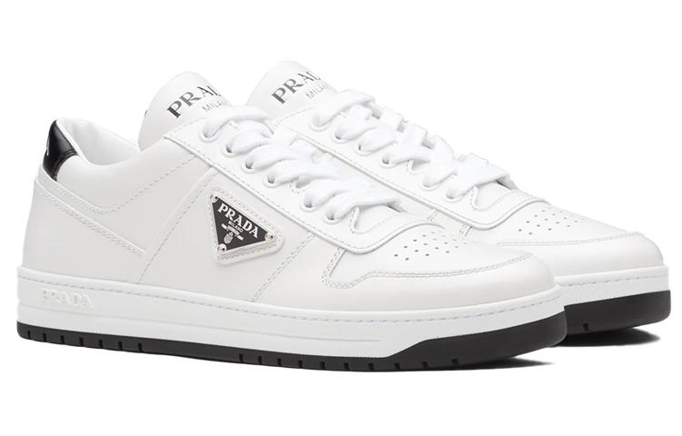 PRADA Downtown Perforated Leather Sneakers 'White Black' Women's купить в интернет-магазине Yoocart с быстрой доставкой по России.