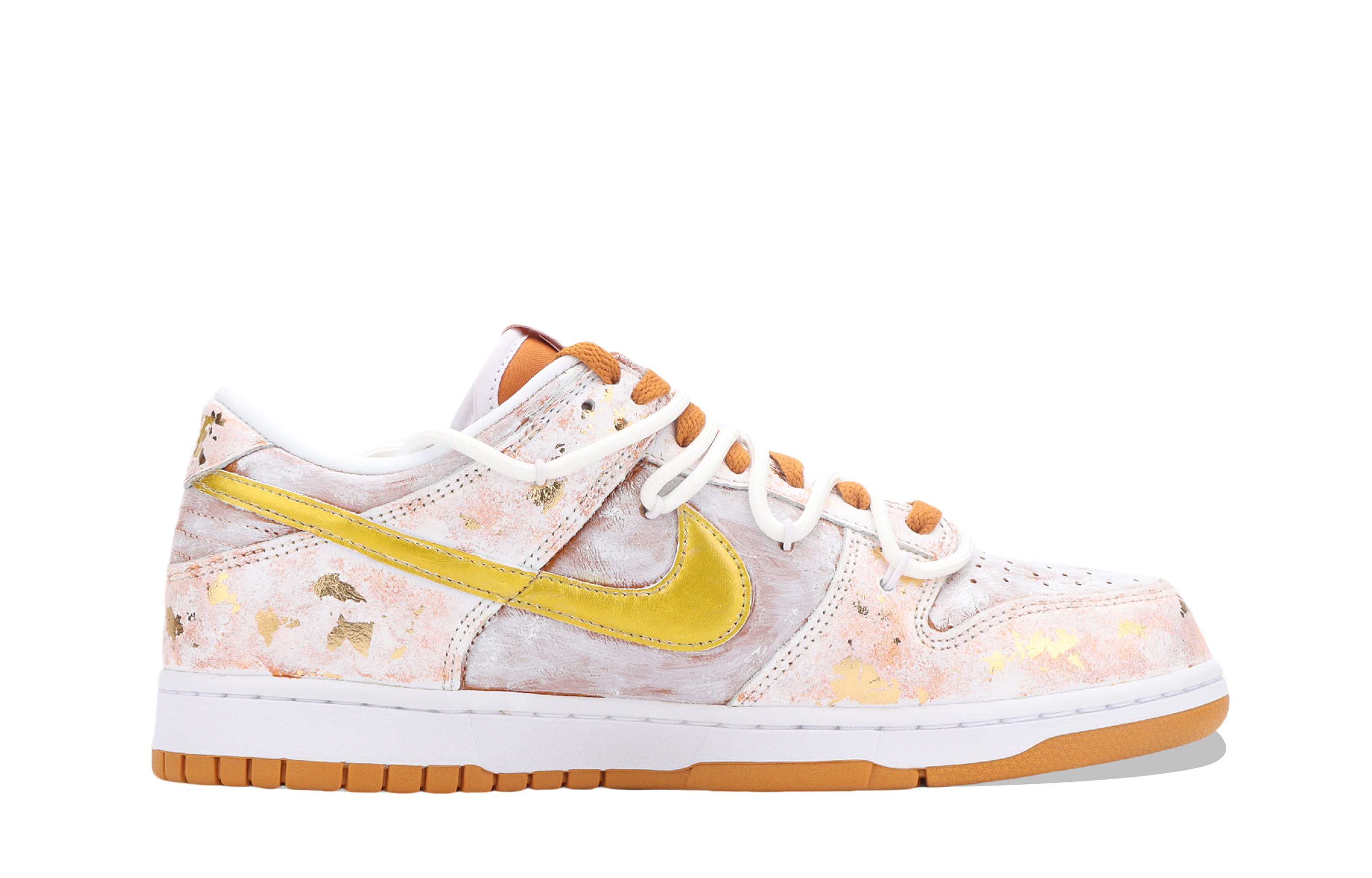 Nike Dunk Apollo, The Sun God Abrasion Resistant Low Top Skateboard Shoes Unisex White Orange Gold купить в интернет-магазине Yoocart с быстрой доставкой по России.