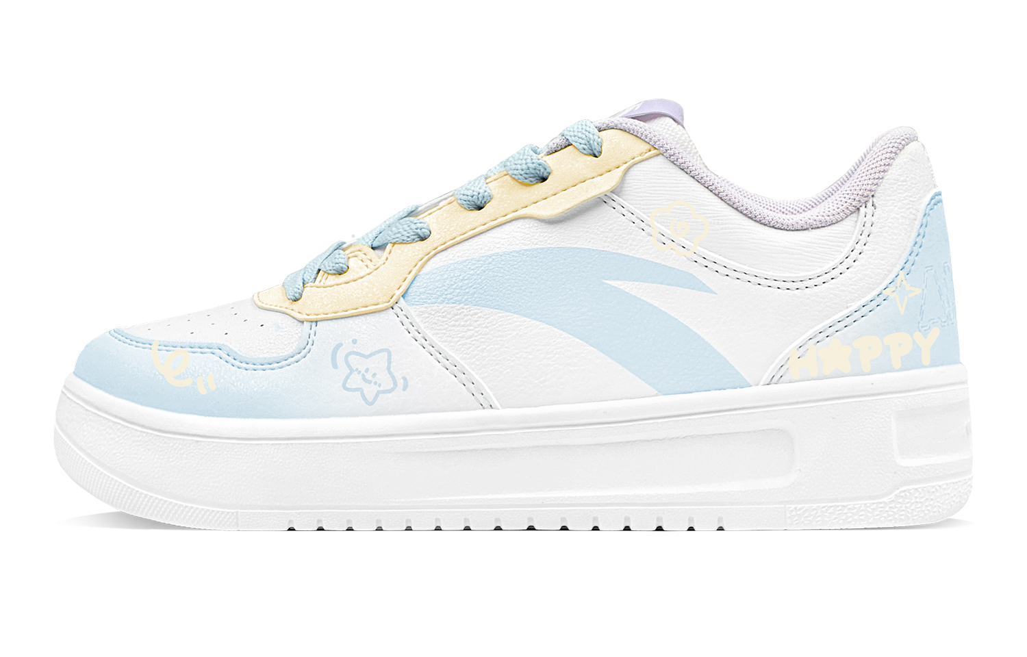 Anta Relaxed Cushioning, Wear Resistant Low Top Skateboard Shoes Women's Blue Yellow