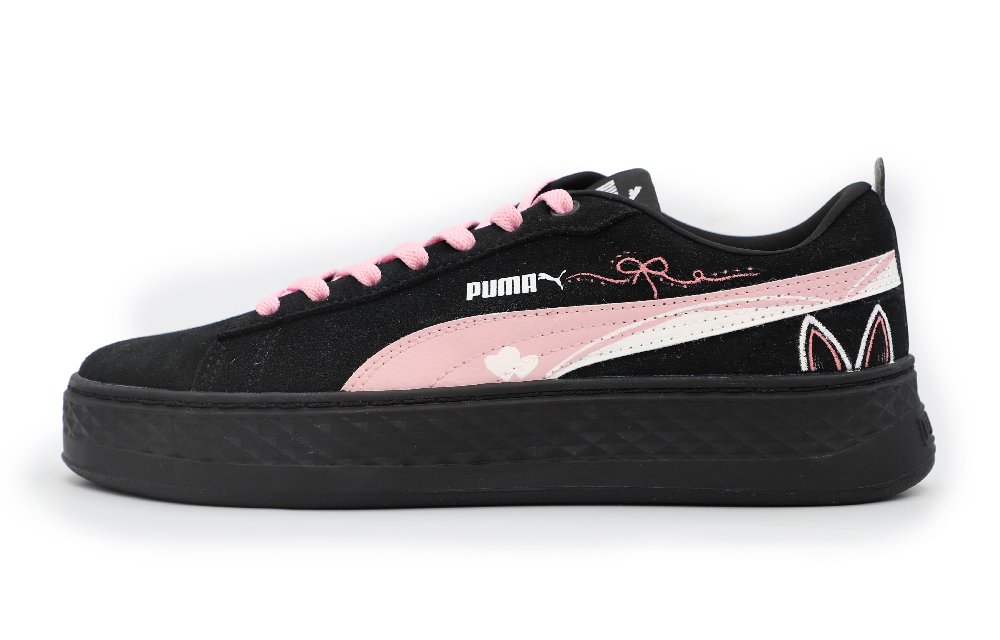 PUMA Smash Platform Blackberry Girlish Non-slip Lightweight Low-Top Skateboard Shoes Women's