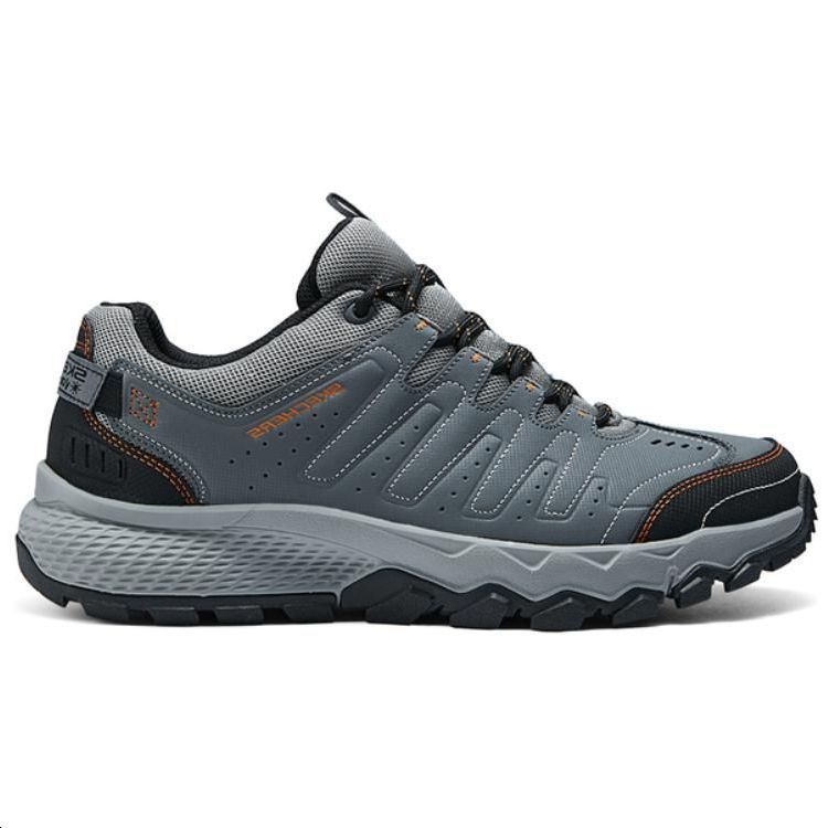 Skechers Cushioning And Breathable Low Top Running Shoes Men's Gray