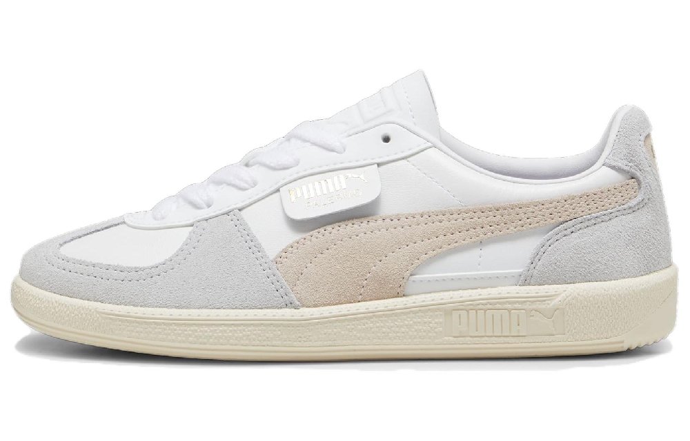 PUMA Palermo Slip Resistant Low Top Skateboard Shoes Women's White Gray