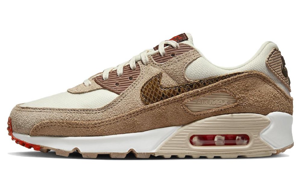 Nike Air Max 90 Se Pale Ivory Snakeskin Swoosh Women's