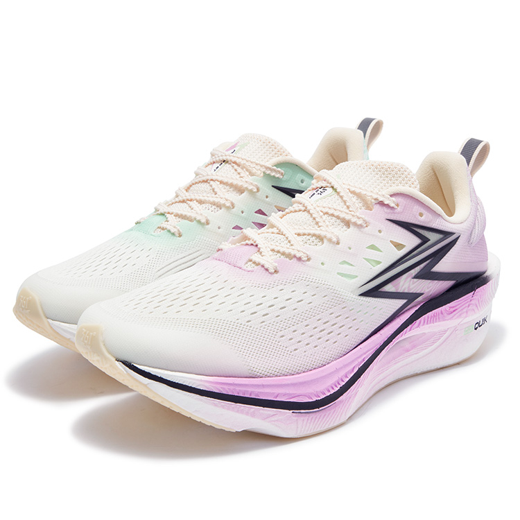 361° Cushioning Anti-Slip And Wear-Resistant Low-Top Running Shoes Unisex Purple Green Mismatched