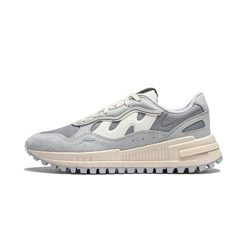 LiNing ChengFeng Anti-Slip And Wear-Resistant Cushioning Height Increasing Low-Top Casual Shoes Women's Gray