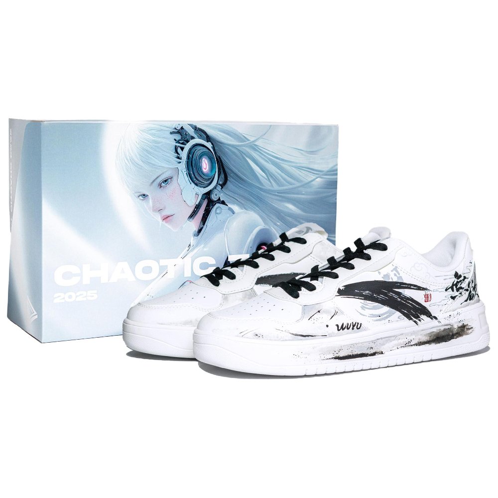 Anta Relaxed Anti Slip Wear Resistant Low Top Skateboard Shoes Men's White Black