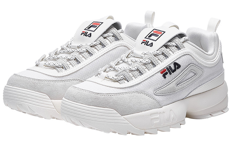 FILA FUSION Disruptor 2 Cushioning Anti-Slip And Wear-Resistant Low-Top Chunky Sneakers Women's White