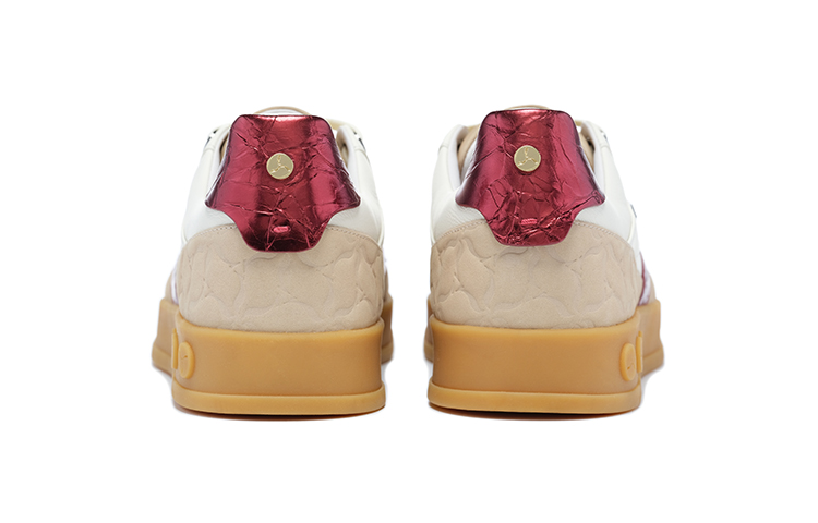 LI NING 1990 Anti Slip Wear Resistant Low Top Skateboard Shoes Women's White Brown