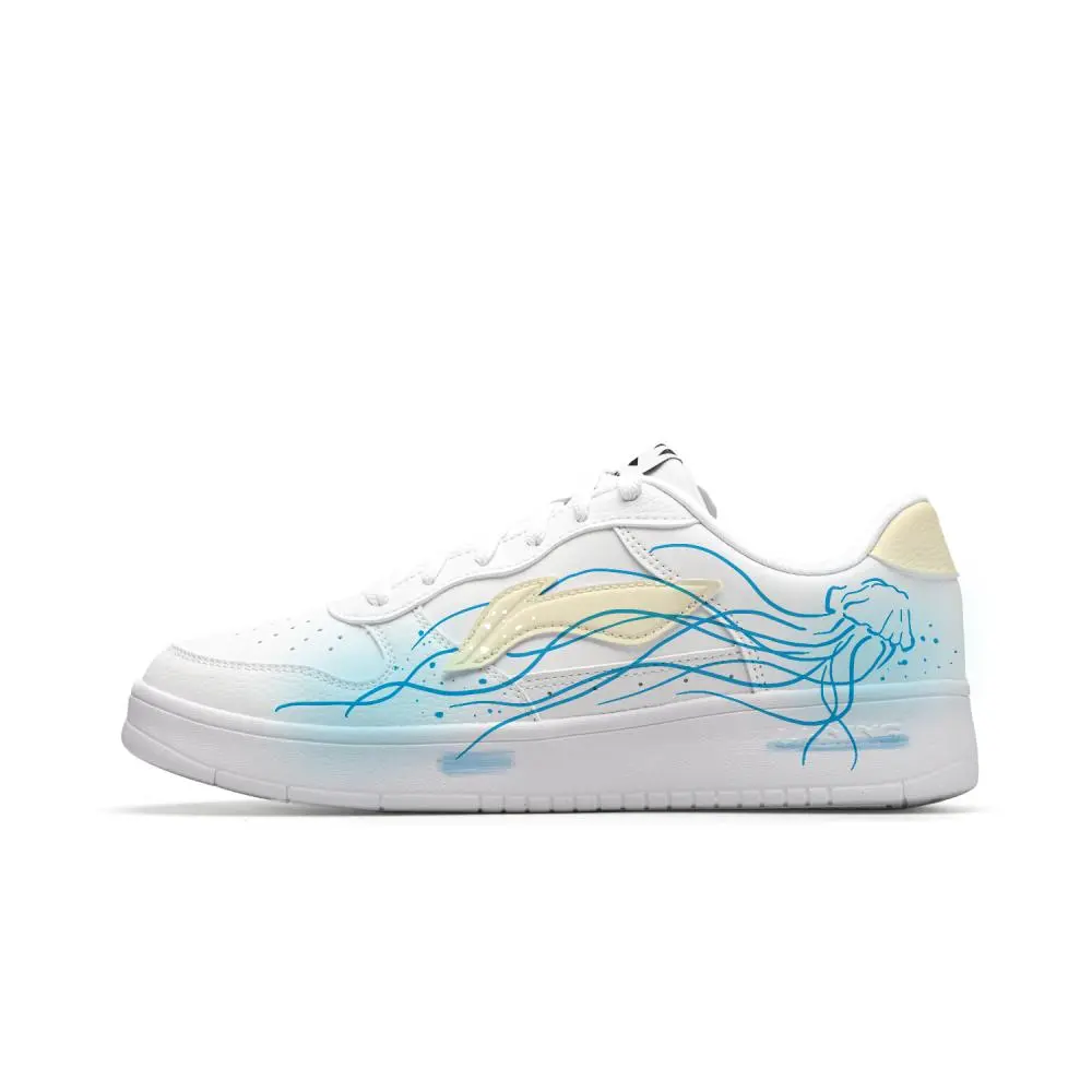 LiNing Pontoon Boats Coverage Cushioning Abrasion Resistant Low top Skateboard Shoes Men's White Blue Yellow
