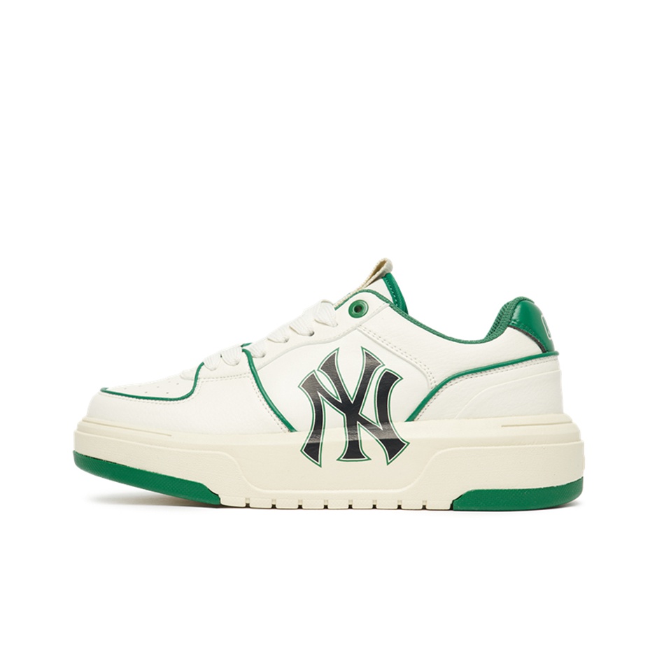 MLB Chunky Anti-Slip And Wear-Resistant Lightweight Low-Top Skateboard Shoes Unisex White Green