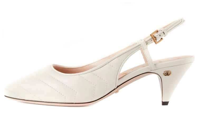 GUCCI GG Matelassé Cone Heel High Heels 7.5cm Women's Ecru
