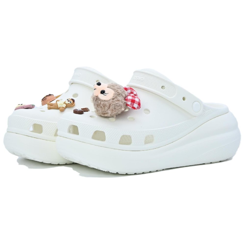 Crocs Crush Clog Cartoon Bear STAR Clogs Unisex White