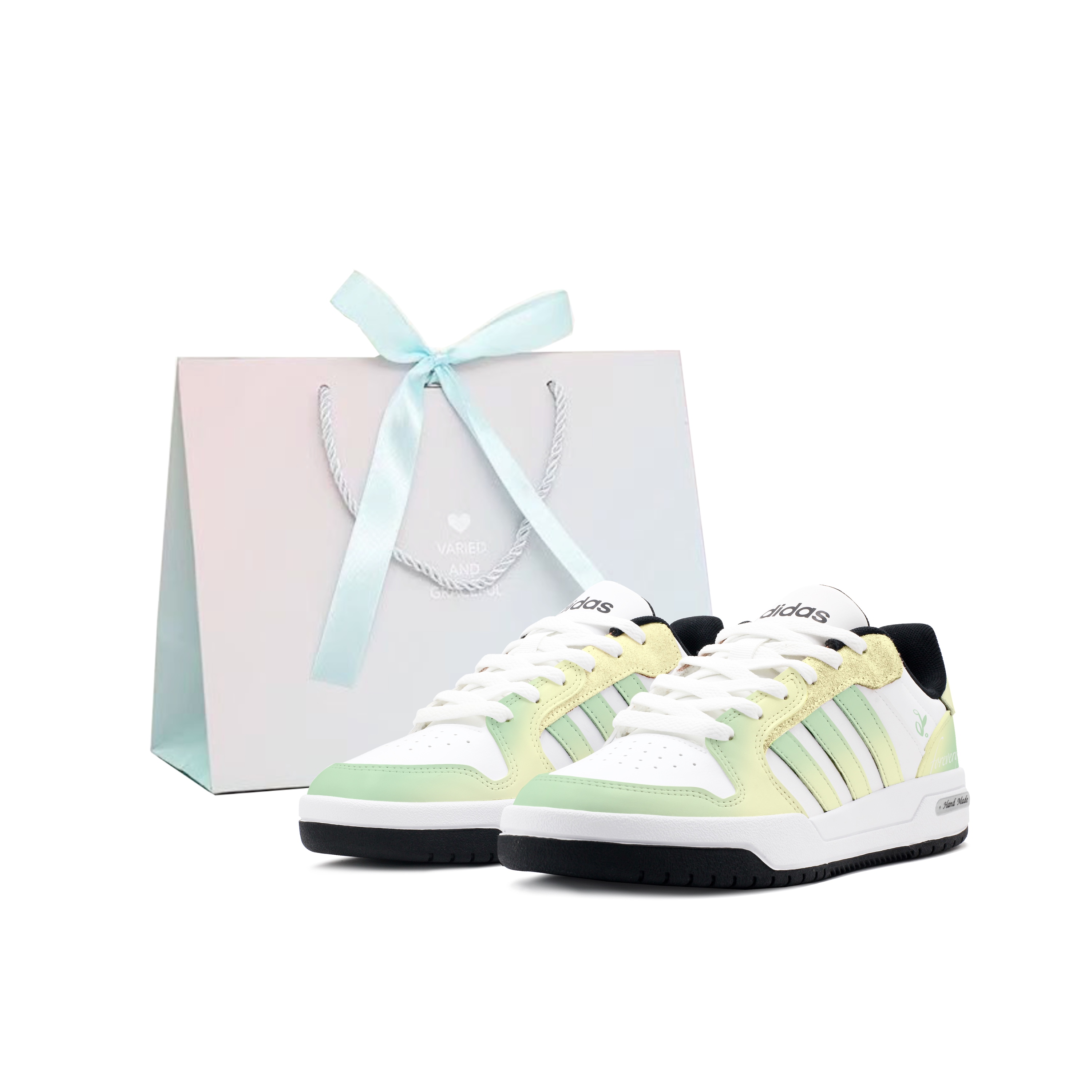 Adidas Neo Entrap Cushioning, Wear Resistant Low Top Vintage Basketball Shoes Unisex Yellow Green