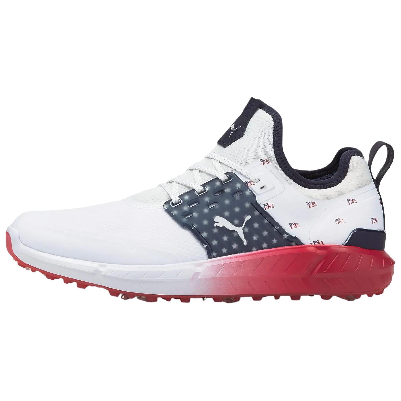 PUMA Ignite Articulate Abrasion Resistant Low top Golf Shoes Men's White Red Blue