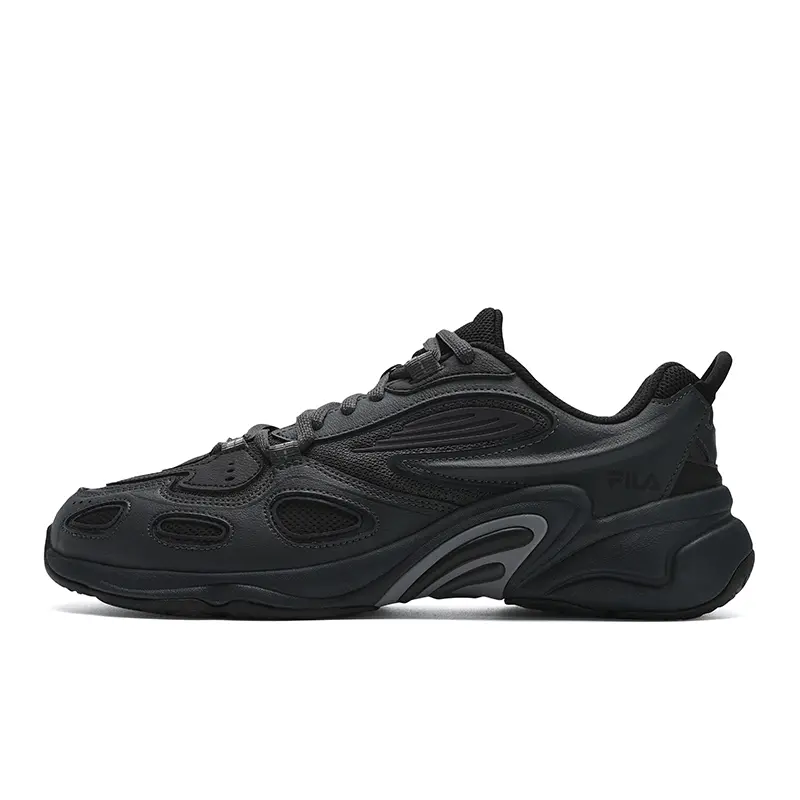 FILA Breathable And Lightweight Low top Casual Shoes Men's Shadow Black Gray