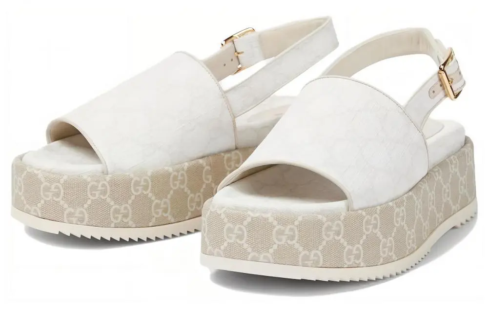 GUCCI Women's Platform Gg Sandal 'White Beige' Women's