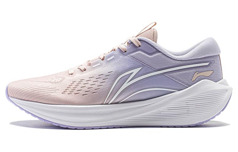 LiNing Wave V2 Cushioning, Slip Resistant, Abrasion Resistant, Rebound Low Top Running Shoes Women's Silent Purple