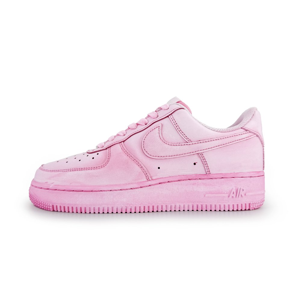 Nike Air Force 1 'Triple White' Pink Peach Anti Slip Wear Resistant Low Top Skateboard Shoes Women's Pink