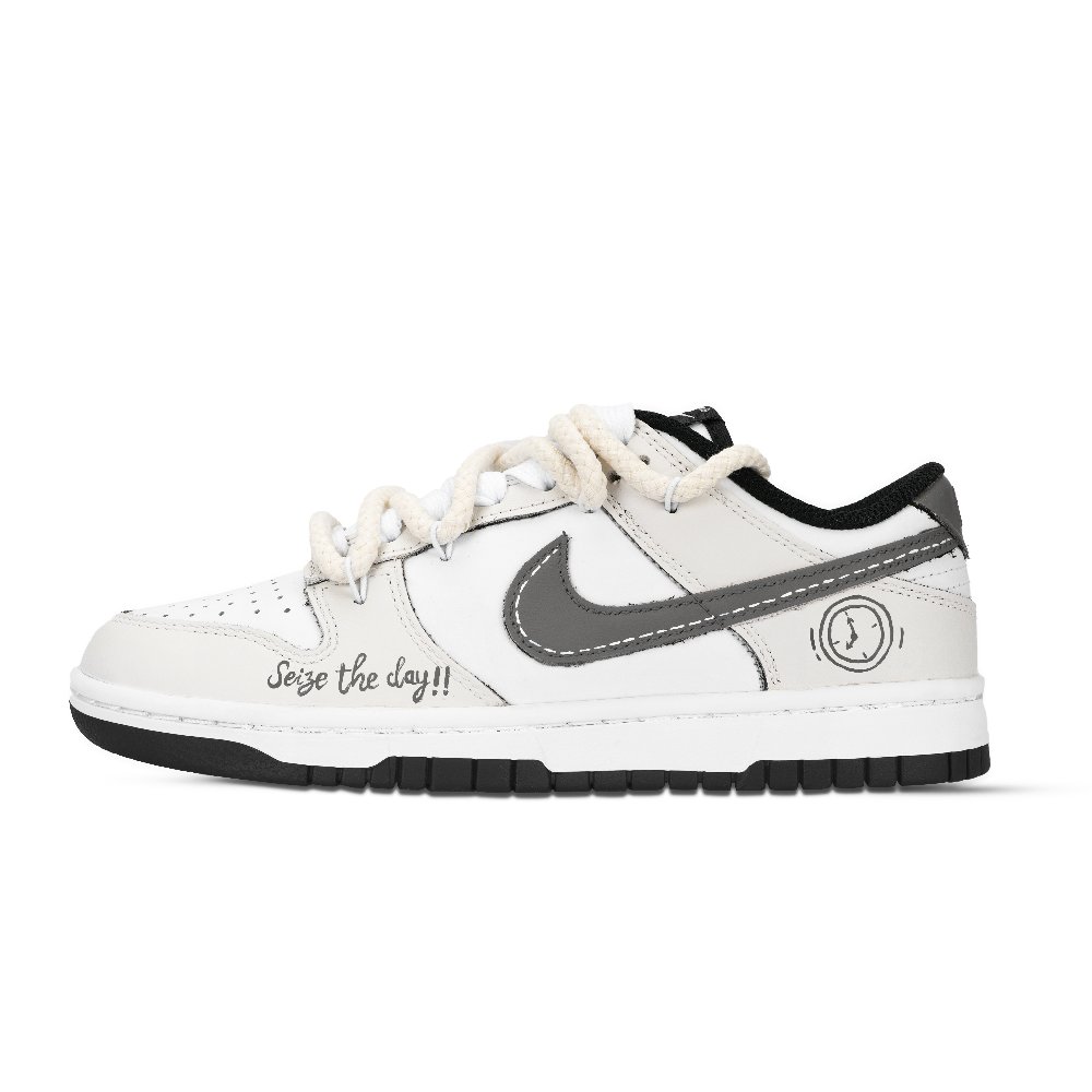 Nike Dunk Black White, Seize The Day Abrasion Resistant Low Top Skateboard Shoes Unisex Yellow Gray