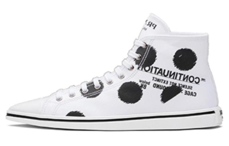 PRADA High Top Stylish Skateboarding Shoes Women's White Black
