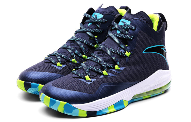 Anta The Shield 1 Cushioning, Slip Resistant, And Abrasion Resistant High Top Basketball Shoes Men's Blue