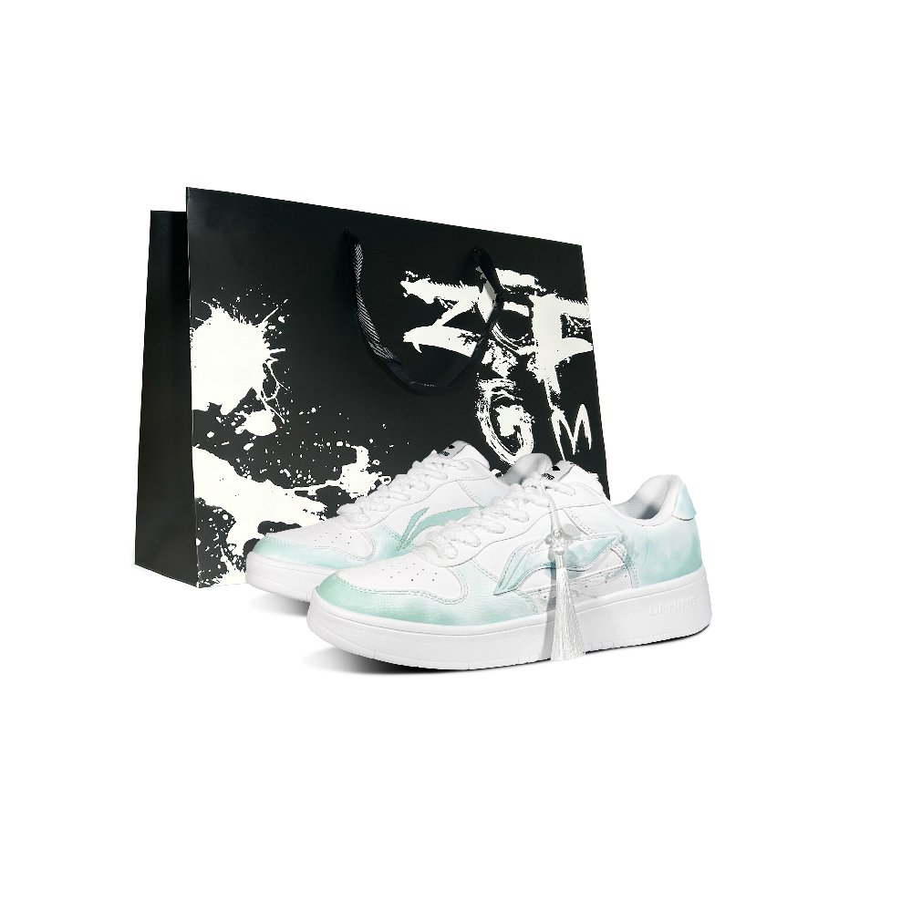 LiNing Pontoon Boats Green Breeze Abrasion Resistant Breathable Low Top Skateboard Shoes Men's Green White