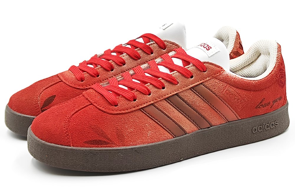 Adidas Neo VL Court 2.0 Anti Slip Wear Resistant Low Top Skateboard Shoes Unisex Red