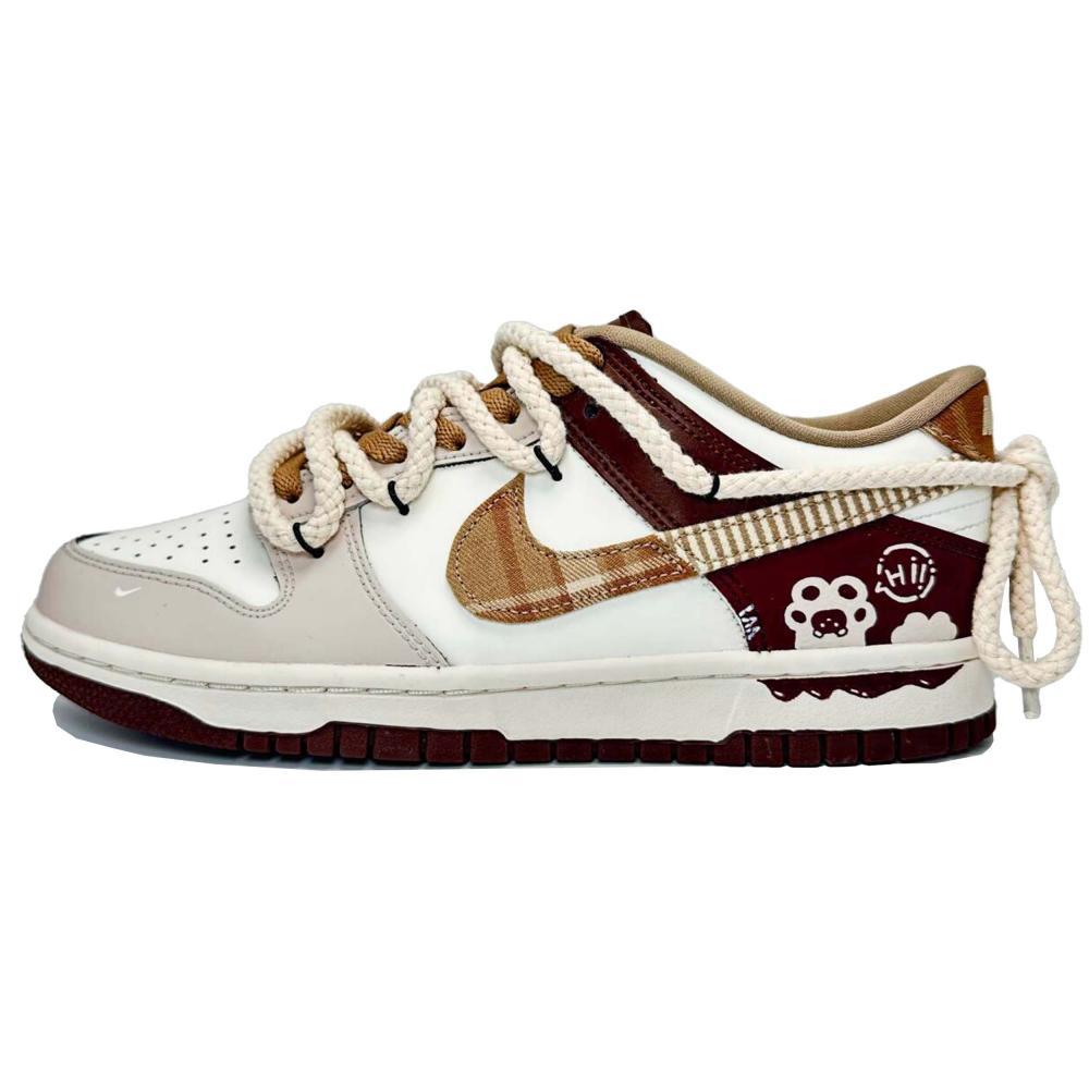 Nike Dunk Skateboard Shoes Women's Low-Top White/Coffee