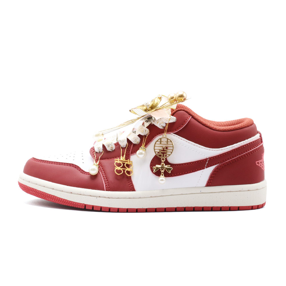 Jordan Air Jordan 1 Sweet And Tender Abrasion Resistant Low Top Vintage Basketball Shoes Women's Red