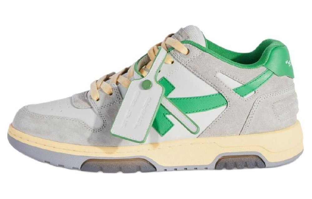 OFF WHITE Out Of Office Ooo Low Tops Light Grey Green