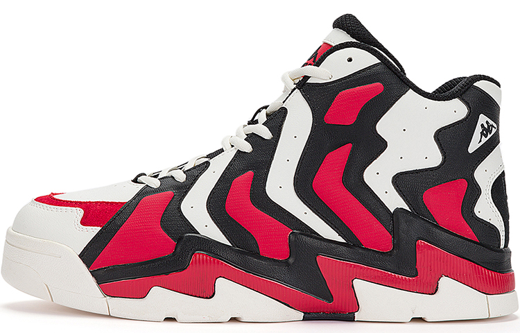 Kappa High-Top Skateboard Shoes Unisex White Black Red