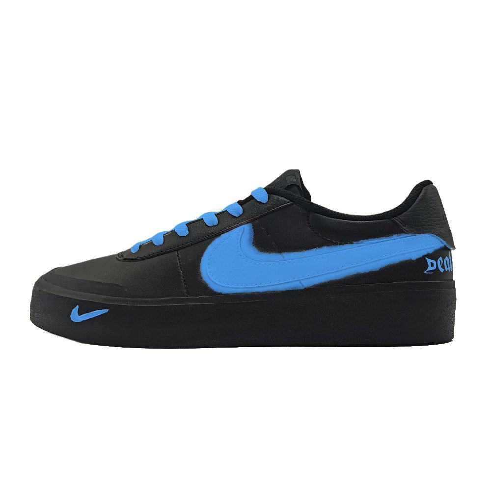 Nike Court Shot Wear resistant And Lightweight Low Top Skateboard Shoes Unisex Black Blue