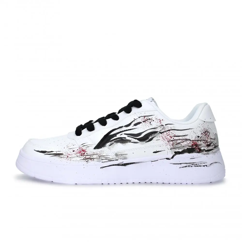 LiNing Pontoon Boats Abrasion Resistant, Lightweight, And Breathable Low top Skateboard Shoes Unisex White Black Red