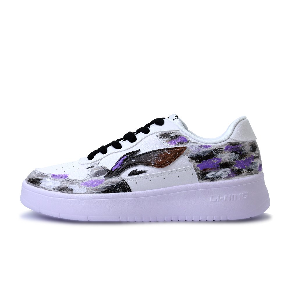 LiNing Pontoon Boats Abrasion Resistant Breathable Low Top Skateboard Shoes Unisex White Purple Black