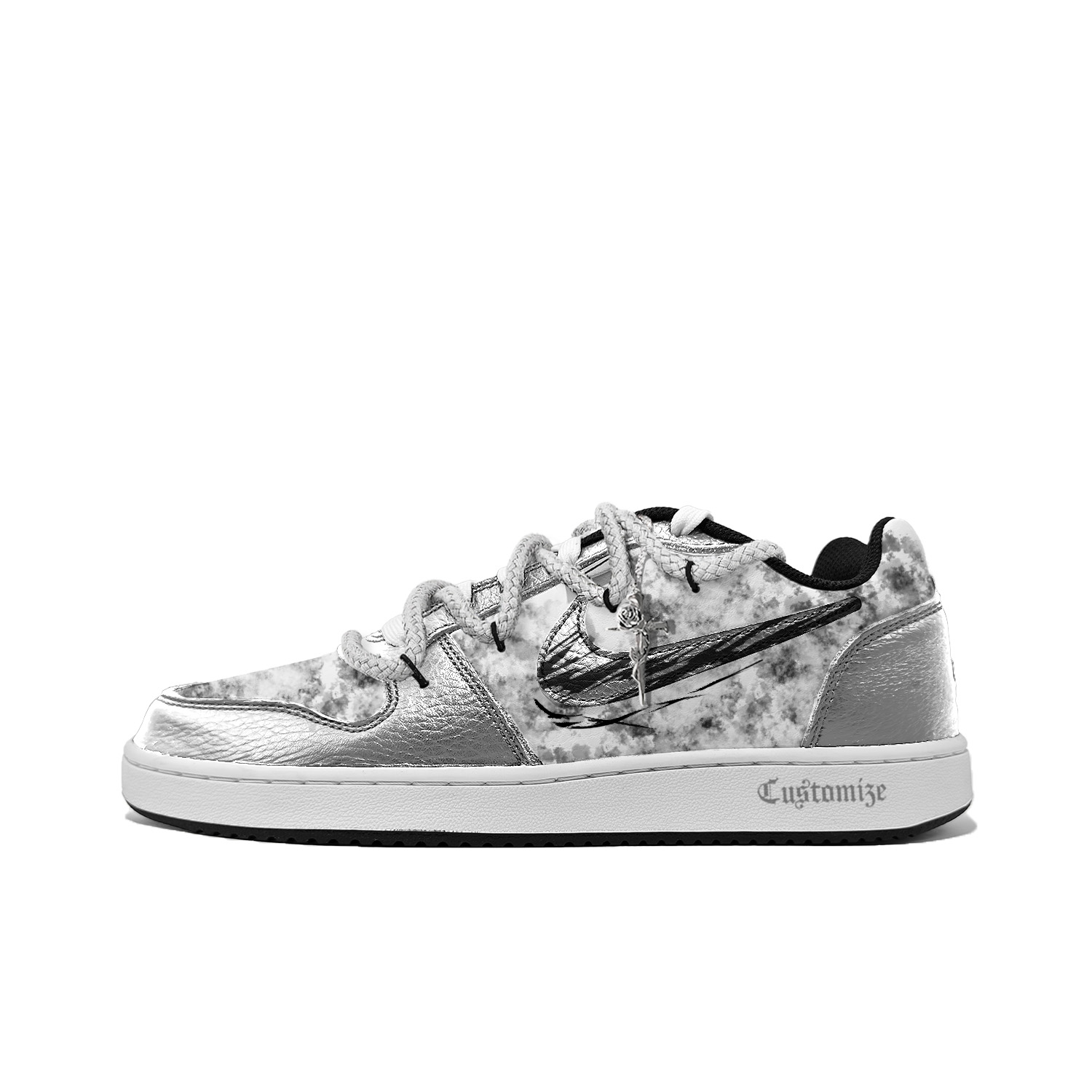 Nike EBERNON Silver Blade Slip Resistant Abrasion Resistant Low top Skateboard Shoes Men's