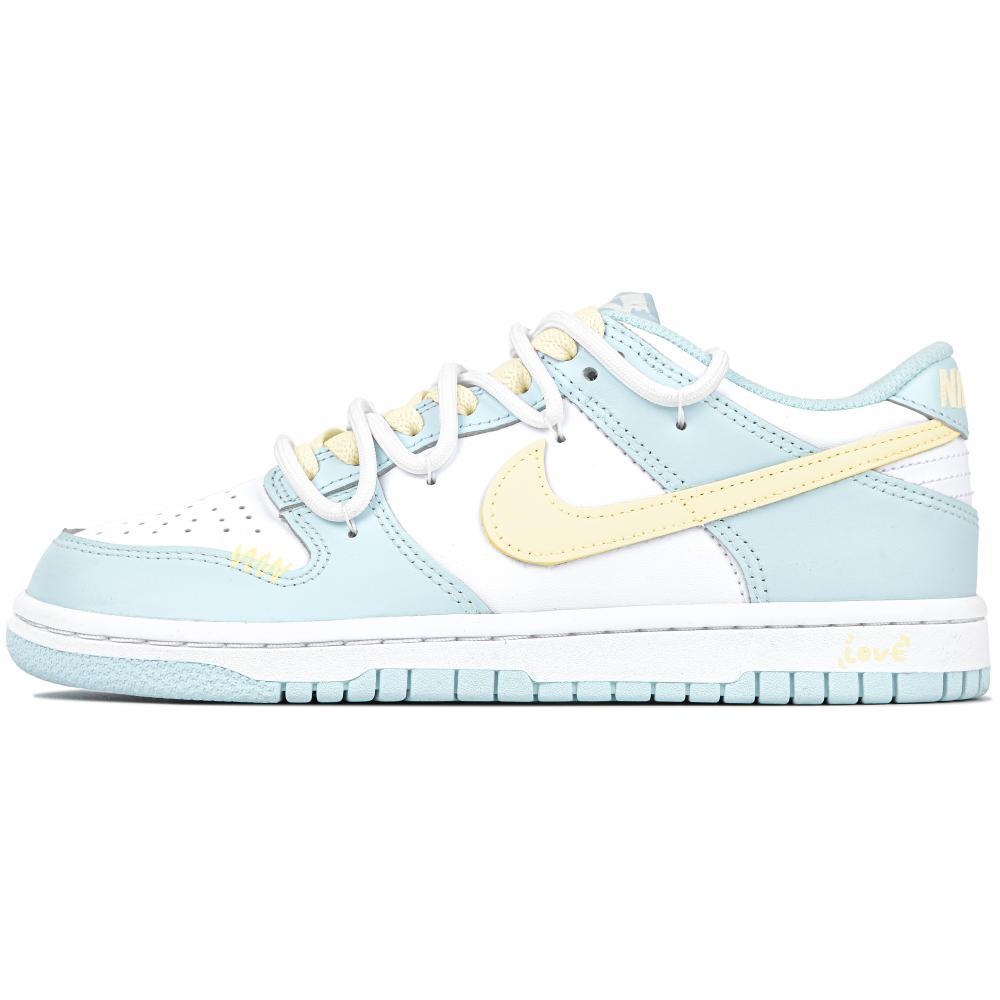 Nike Dunk Low Ice Star Mango Slip Resistant And Breathable Low Top Skateboard Shoes GS Blue Yellow