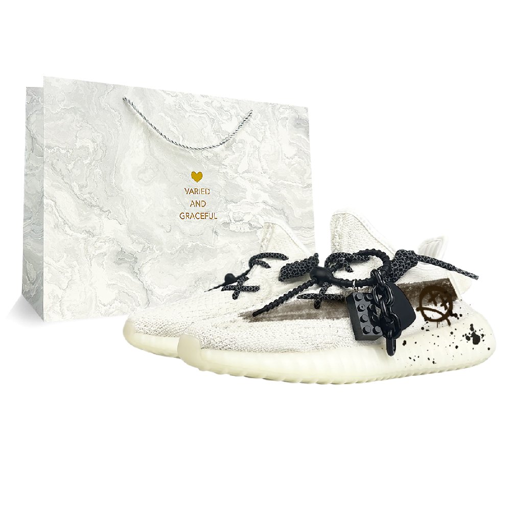 Adidas Originals Yeezy Boost 350 V2 Rebound Lightweight Low-Top Casual Shoes Unisex White Coffee
